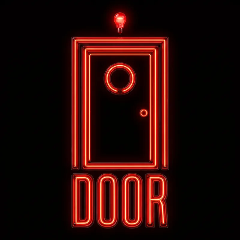 The Door deck neon sign