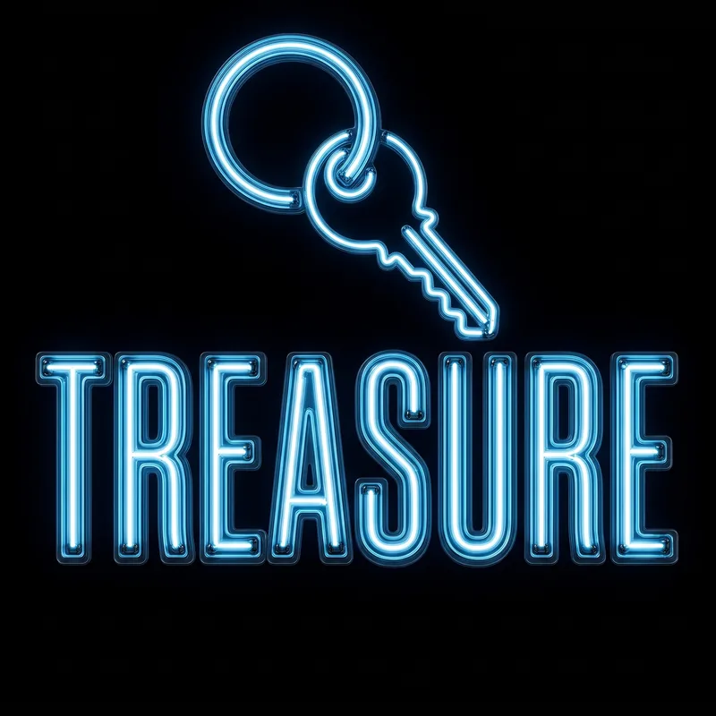 The Treasure deck neon sign