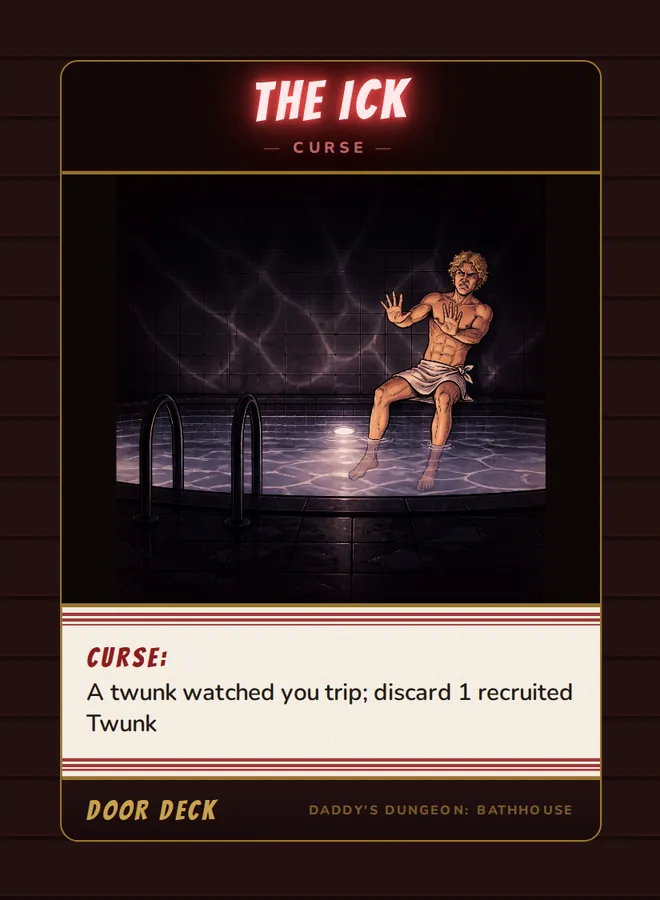 Curse! The Ick, a curse card from the Door deck of Daddy’s Dungeon: Bathhouse
