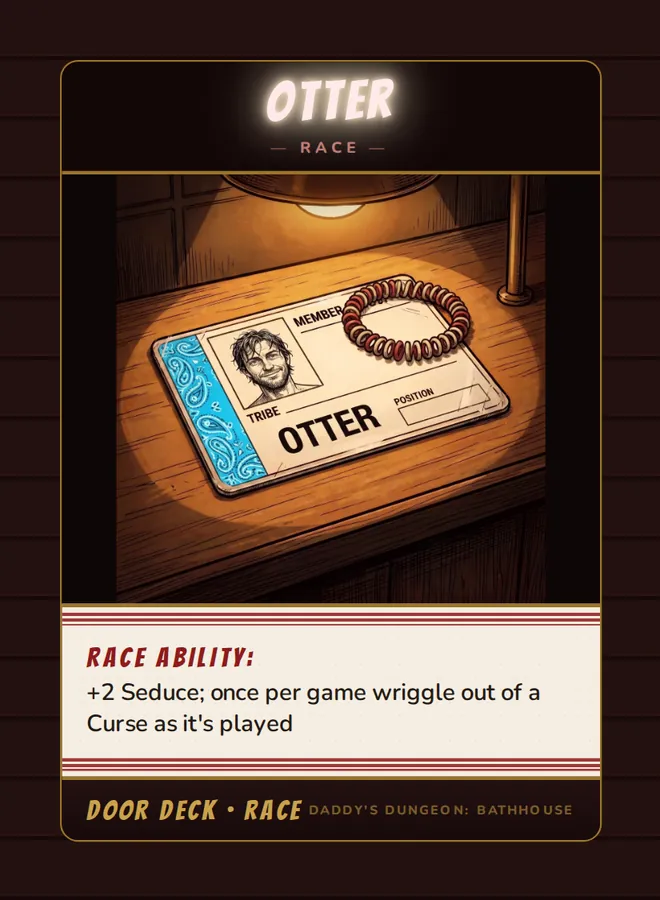 Otter, a race card from the Door deck of Daddy’s Dungeon: Bathhouse