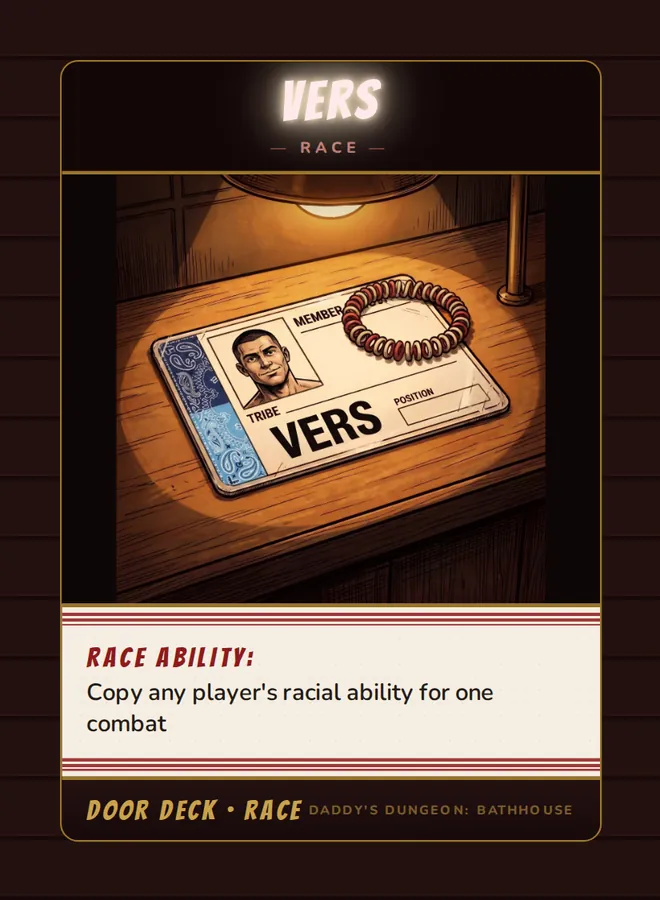 Vers, a race card from the Door deck of Daddy’s Dungeon: Bathhouse