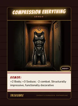 Compression Everything, a armor card from the Treasure deck of Daddy’s Dungeon: Bathhouse