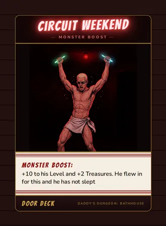 Circuit Weekend, a booster card from the Door deck of Daddy’s Dungeon: Bathhouse