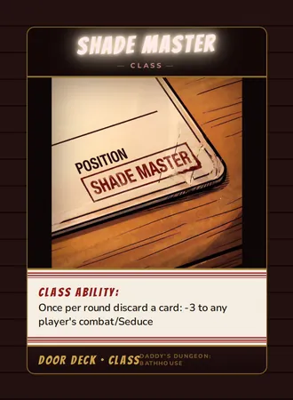 Shade Master, a class card from the Door deck of Daddy’s Dungeon: Bathhouse