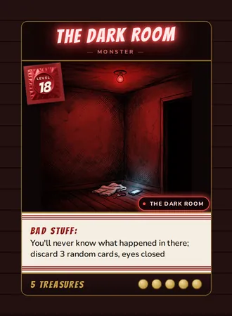 The Dark Room, a Level 18 monster card set in the The Dark Room, from Daddy’s Dungeon: Bathhouse