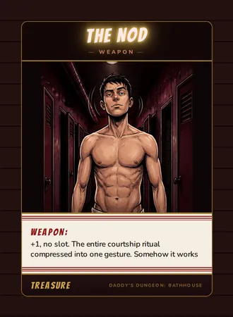 The Nod, a weapon card from the Treasure deck of Daddy’s Dungeon: Bathhouse
